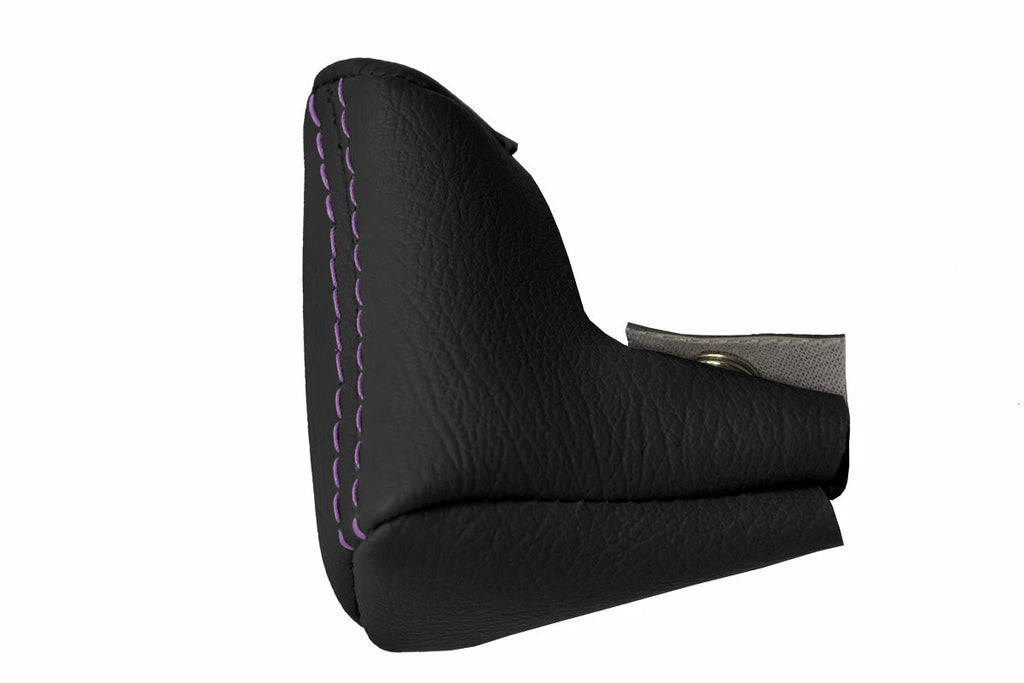 Leather Shift Gear Knob Cover for BMW E34 (1988–1995) - Purple Stitch