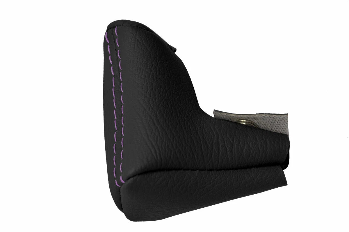Leather Shift Gear Knob Cover for BMW E34 (1988–1995) - Purple Stitch