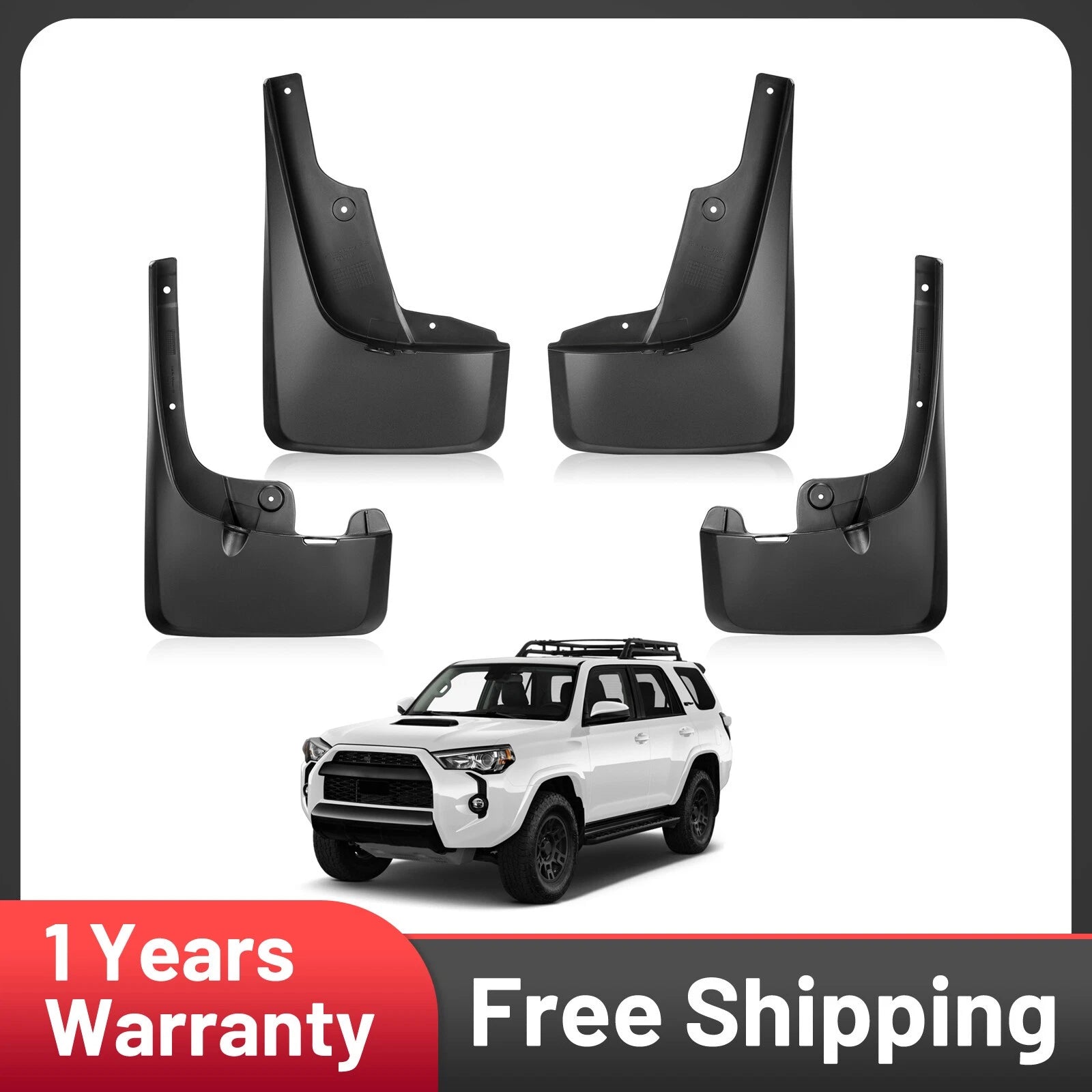 4pcs Front Rear Mud Flaps for Toyota 4Runner (2010–2021)