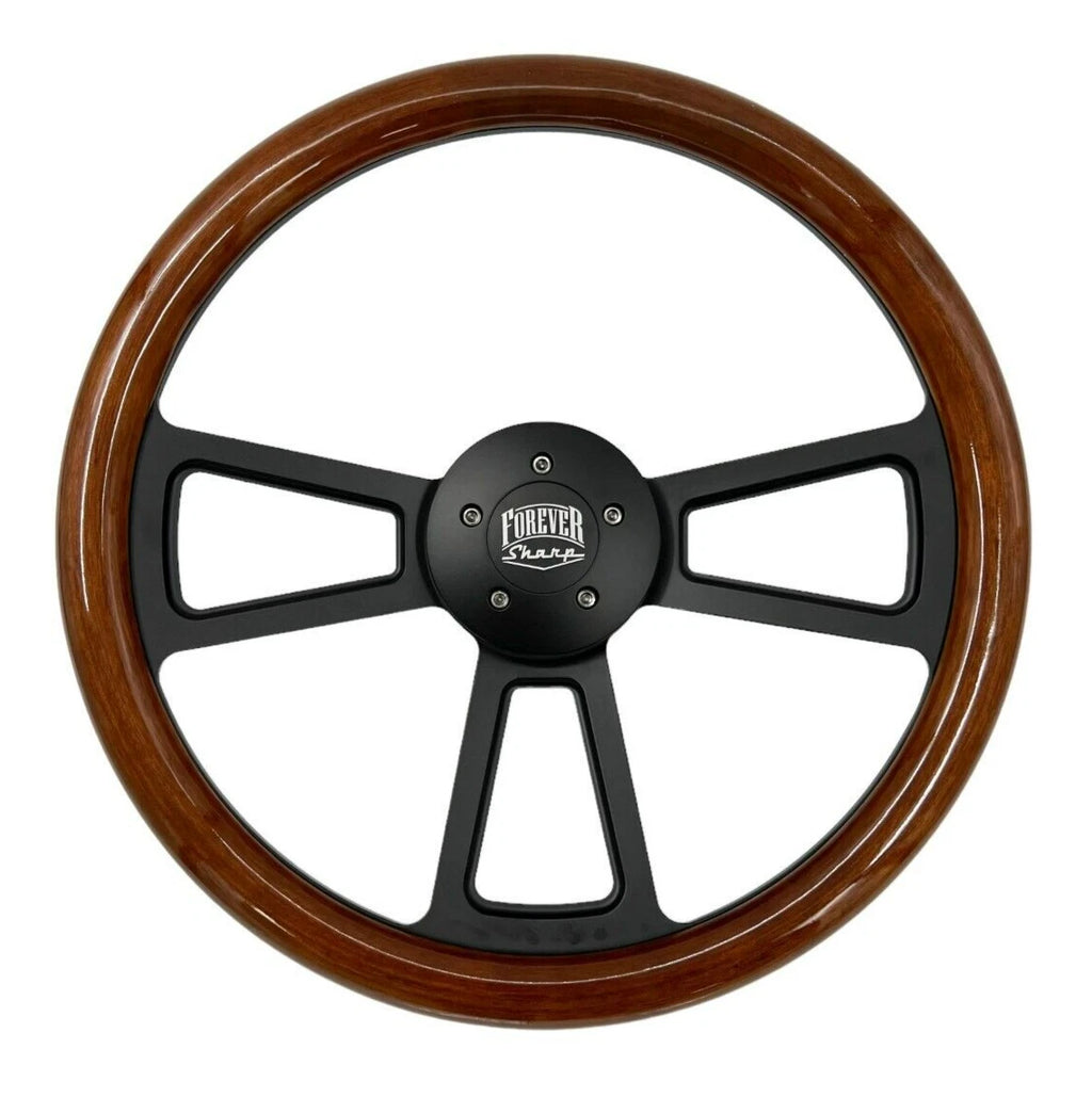 5 Hole Steering Wheel Dark Wood Wrap for Peterbilt Kenworth (2010–2025)
