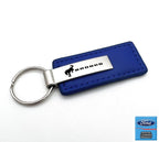 Leather Key Fob with Blue Rectangle Emblem for Ford Bronco (2021–2025)