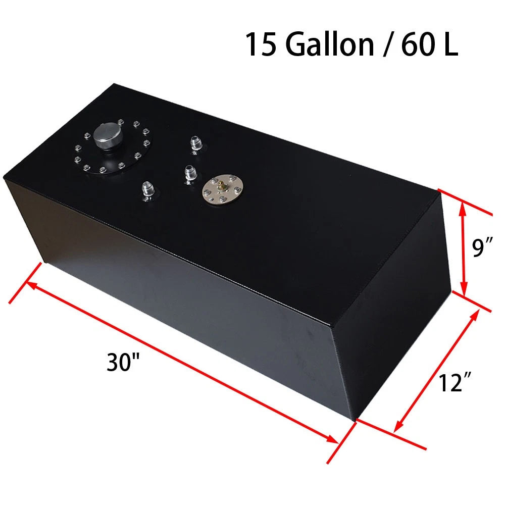 Set of 1 Slim Race Drift Fuel Cell Gas Tank for Universal Applications (60L)