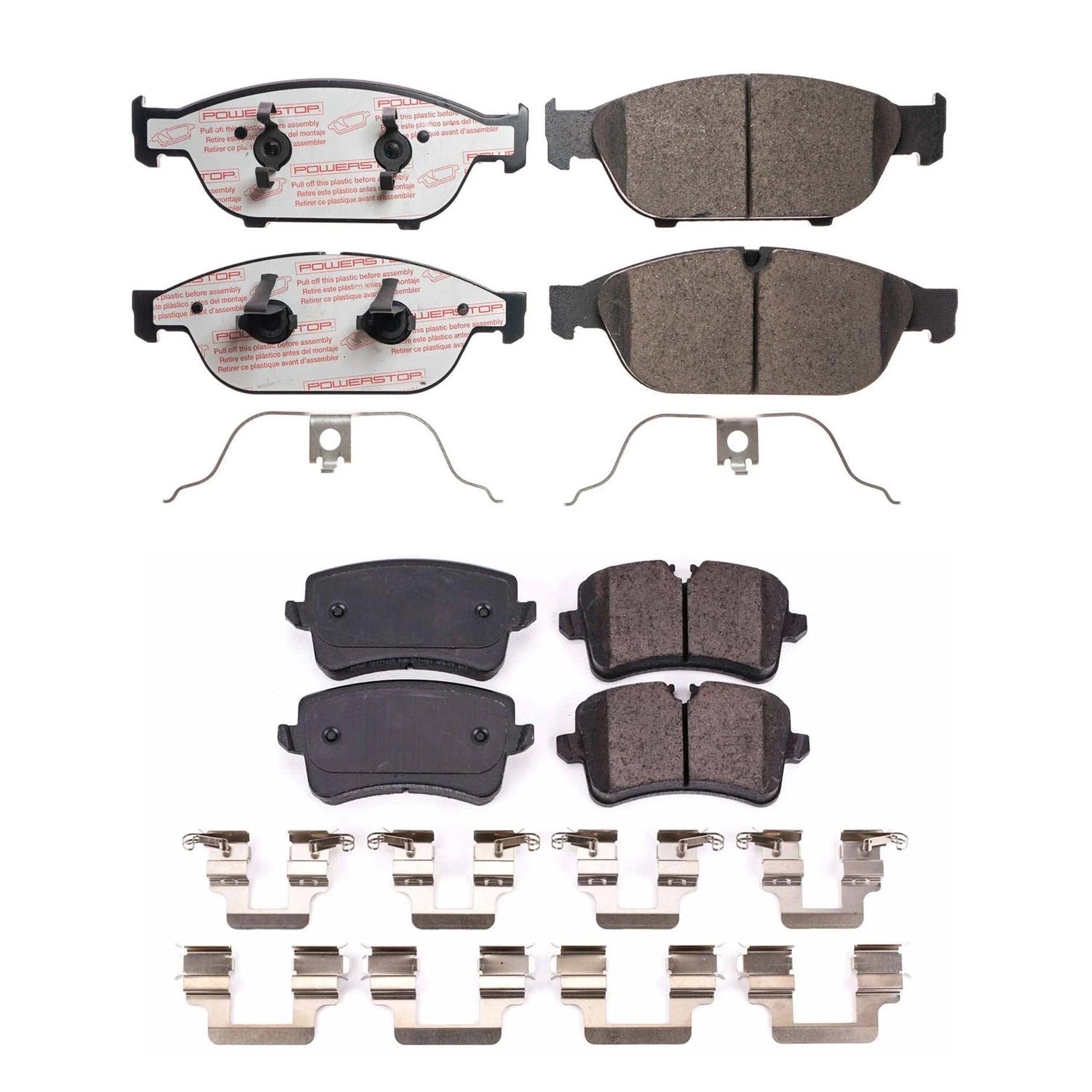 PowerStop Next Gen Euro Carbon Fiber Brake Pads Kit for Audi A6 A7 A8 (2012–2020)