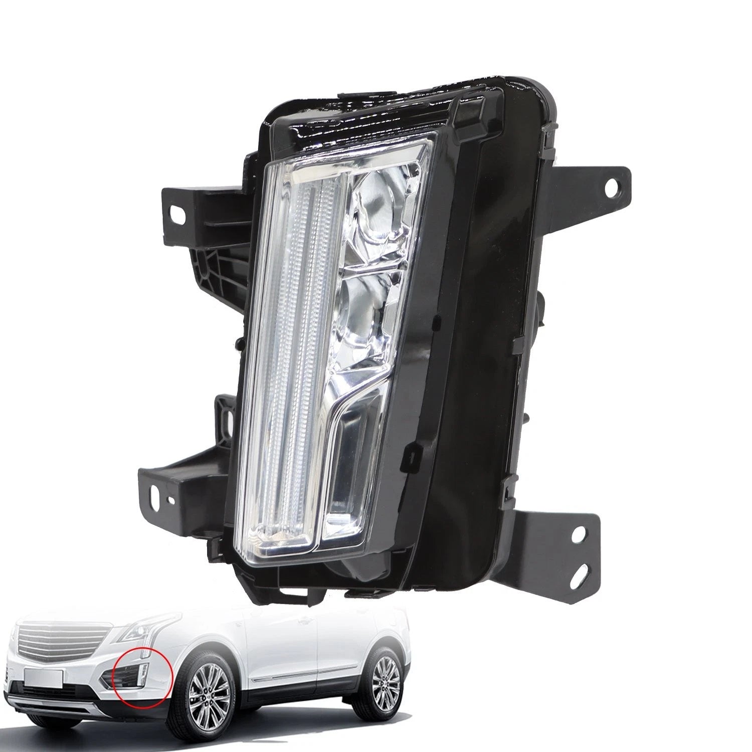 Pair Front Fog Lamp Assembly LED DRL for Cadillac XT5 (2017–2020)