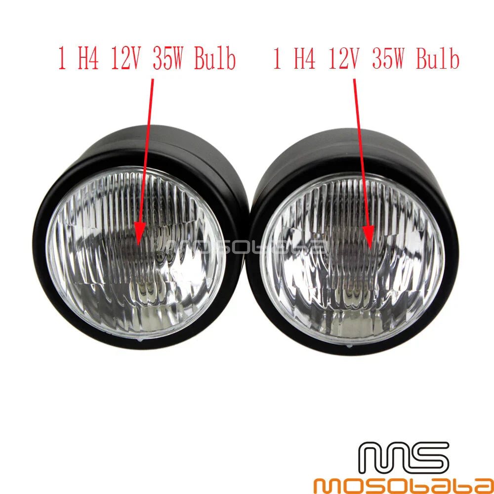4" Black Dual Round Headlight for Honda Harley Cafe Racer