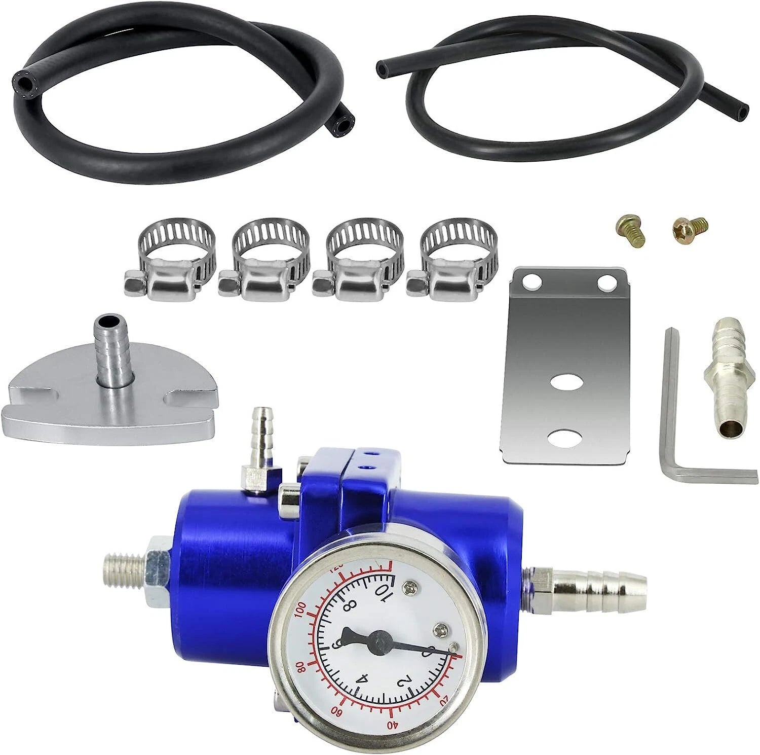 Adjustable Fuel Pressure Regulator with Gauge & Fitting Kit for Universal (All Years)