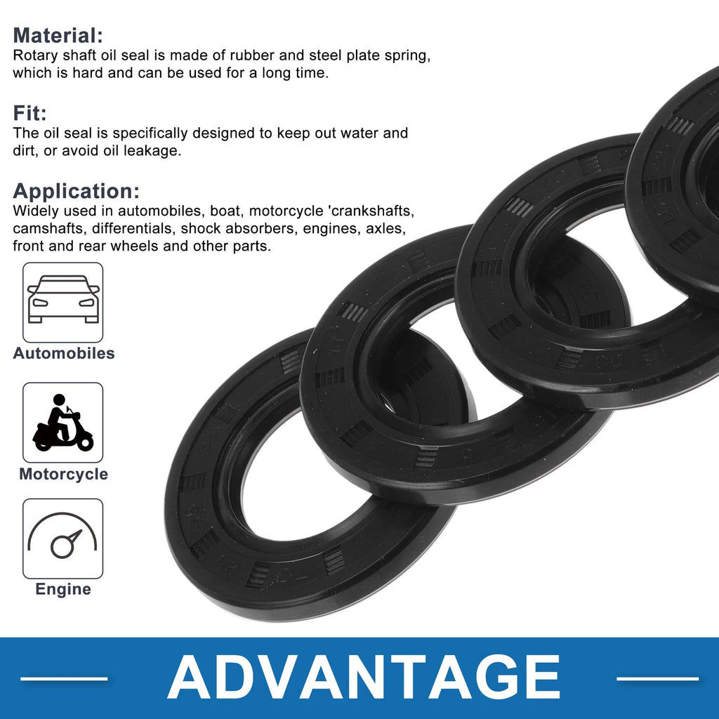 Set of 5 Oil Seal Rotary Shaft Seal for Various Models (25x45x5mm)