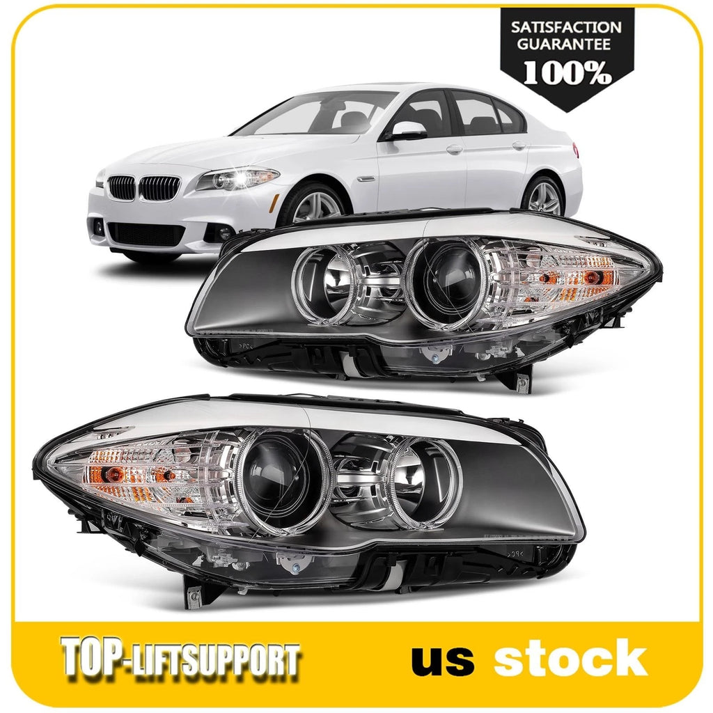 2Pcs Headlight with Bulbs for BMW 550i xDrive (2011–2013) Projector