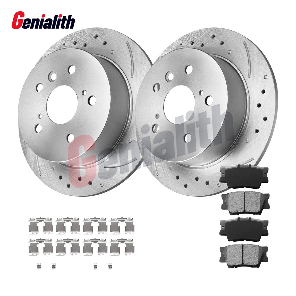 Rear Solid Disc Rotors Brake Pads Kit for Toyota Camry Avalon Lexus ES350 (2007–2011)