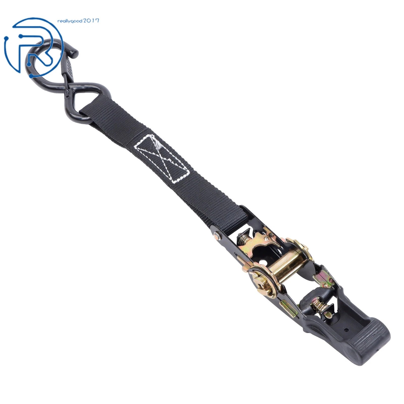 Set of 4 Tie Downs 1" × 15' Ratchet Straps 2200Lbs with S Hook Heavy Duty