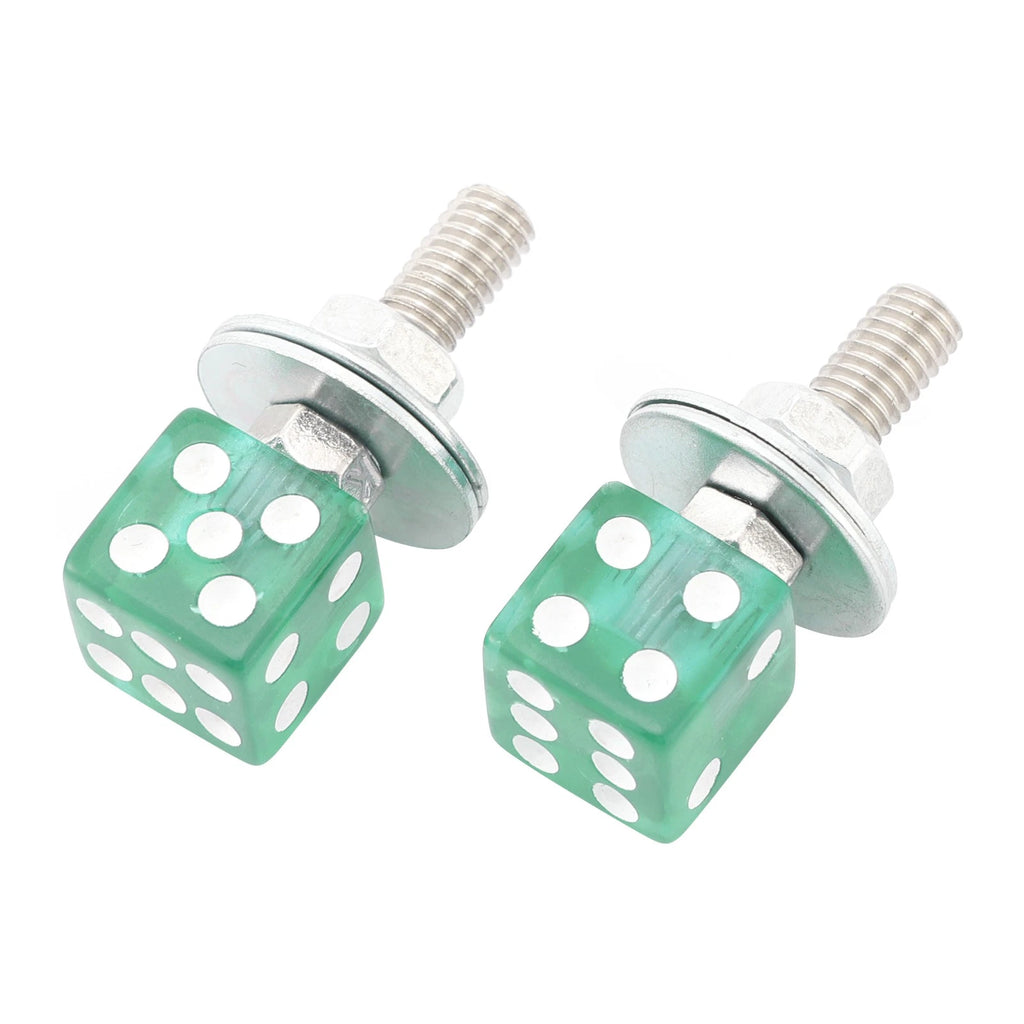 2X Plastic Custom Head Dice License Plate Frame Screws for Universal Fit