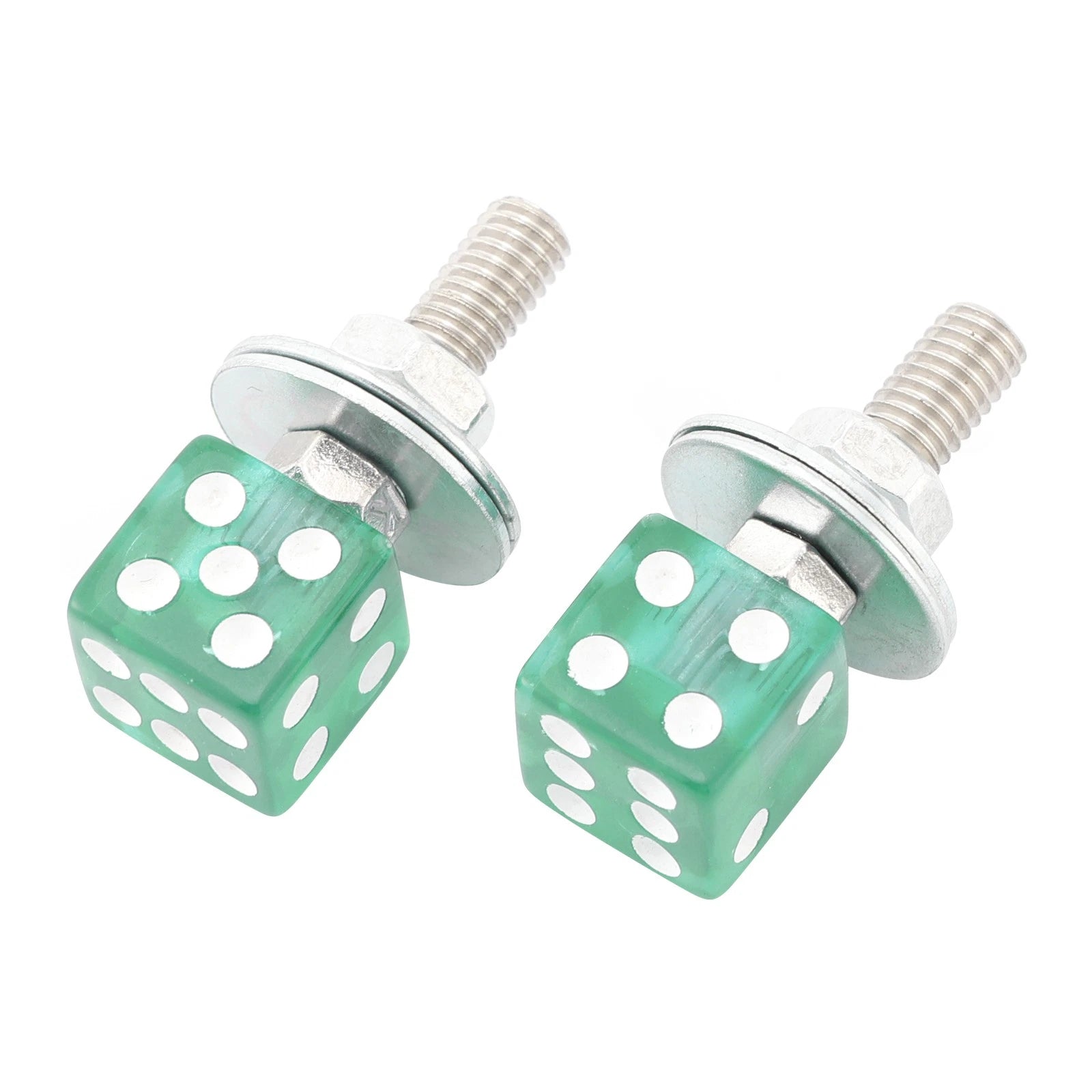 2X Plastic Custom Head Dice License Plate Frame Screws for Universal Fit