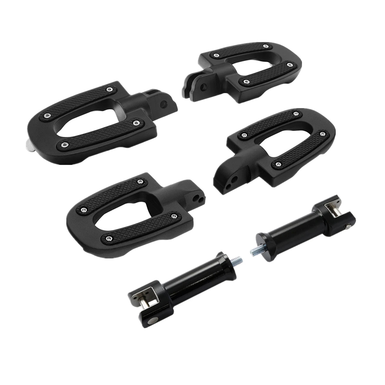 Matt Black Footpegs with Bracket for Harley Softail (2018–2024)