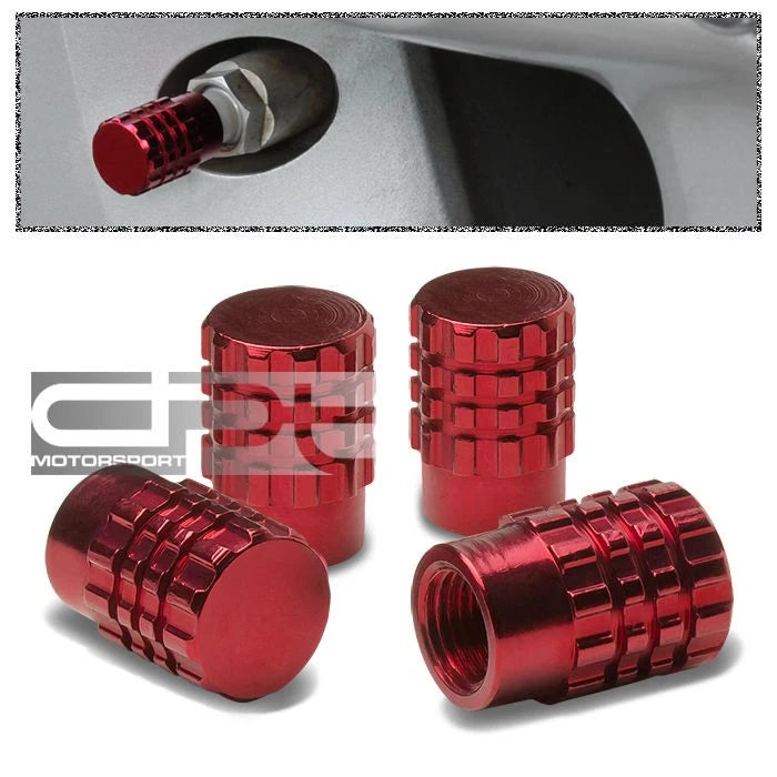 Set of 4 Aluminum Tire Rim Valve Dust Cover Stems Caps RT046 for Cars