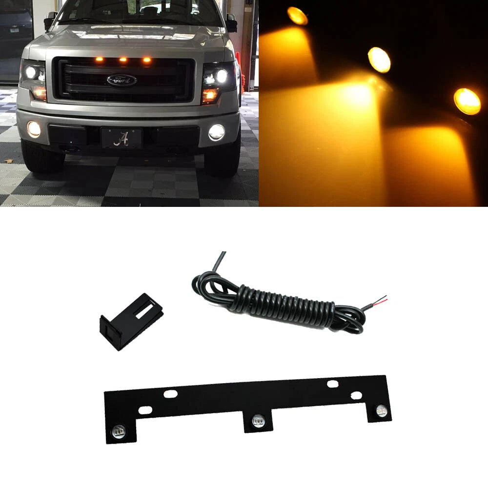 Raptor Style Amber LED Grille Lights Kit for Ford F150 (2009–Present)