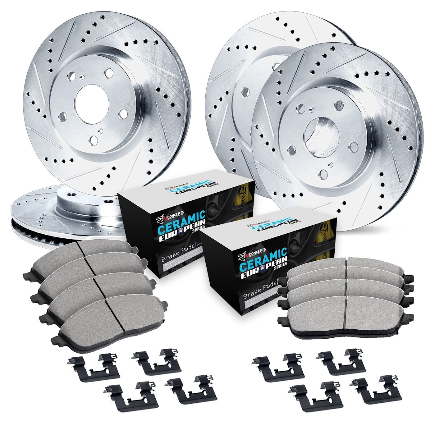 Set of 4 Brake Disc and Pad Kits for BMW Z4
