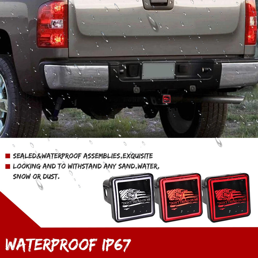 LED Brake Driving Reverse Light for Trailer Towing Hitch Cover 2" Receiver
