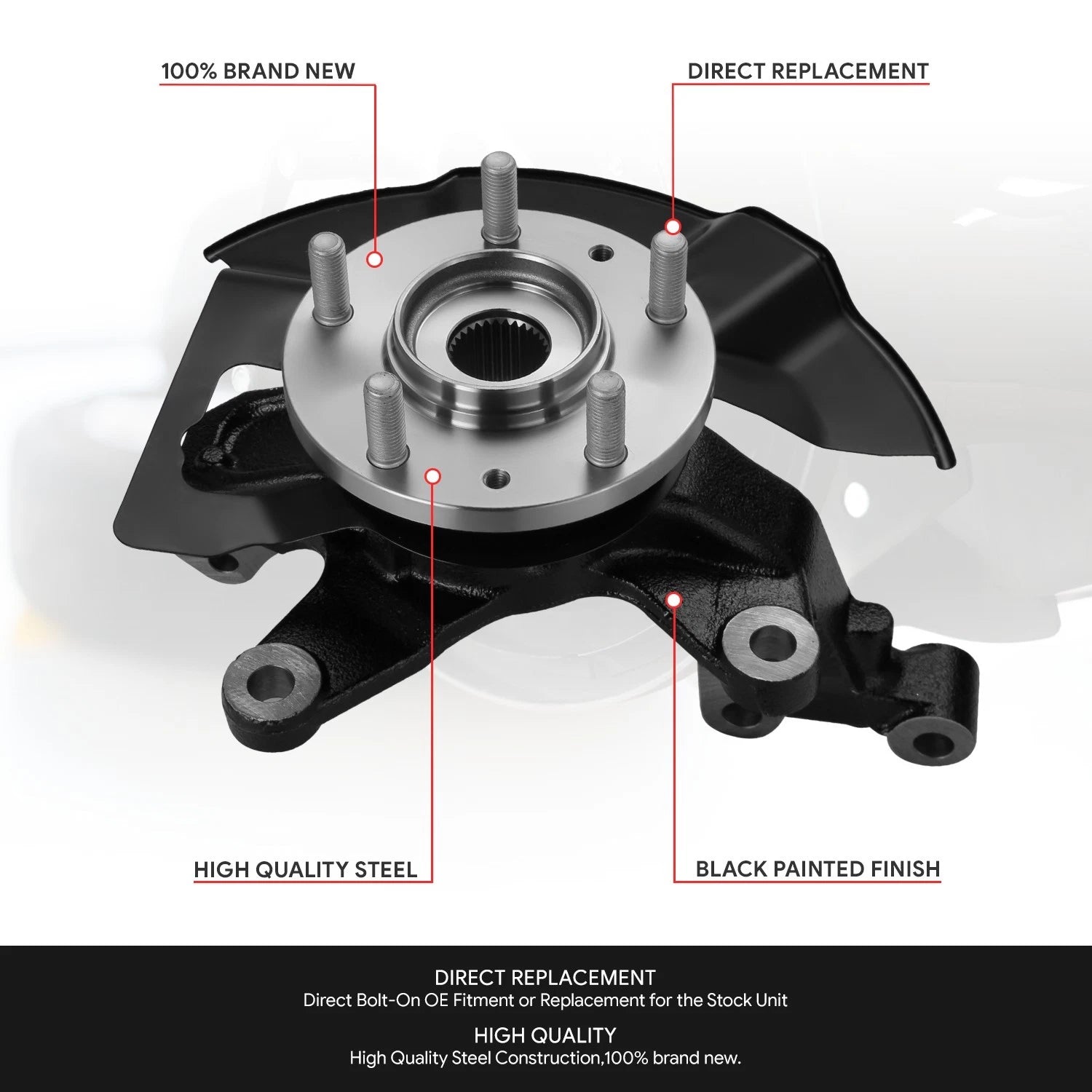 Front Passenger Right Loaded Wheel Bearing Knuckle for Mazda CX-7, CX-9 (2007–2015)