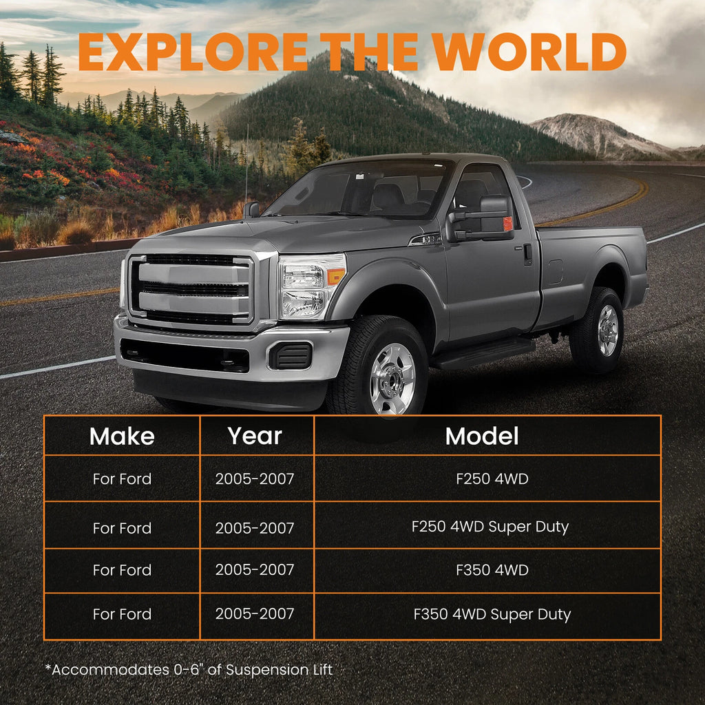 Adjustable Track Bar for Ford F250 F-350 2005–2007 (0-6" Lift)