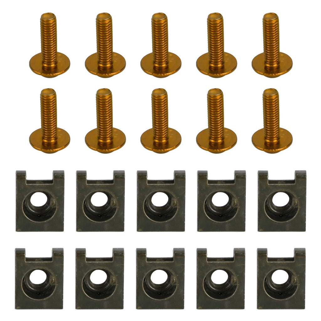 10x Aluminum M6x20mm Screen Bolts & Spring C Clips for Yamaha