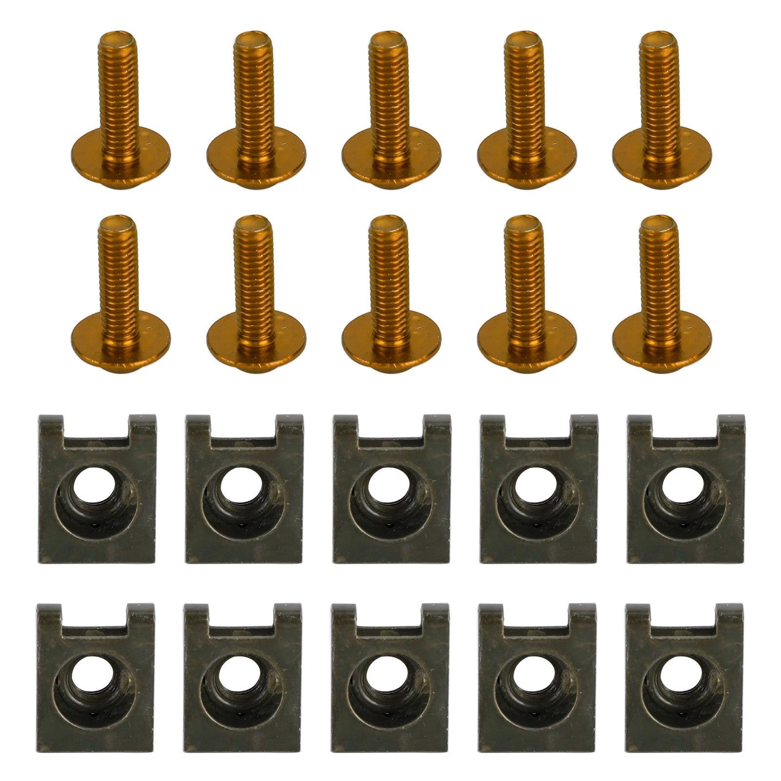 10x Aluminum M6x20mm Screen Bolts & Spring C Clips for Yamaha