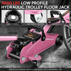 1.5 Ton Hydraulic Floor Jack for 3000lbs Capacity (5.3-12 in)
