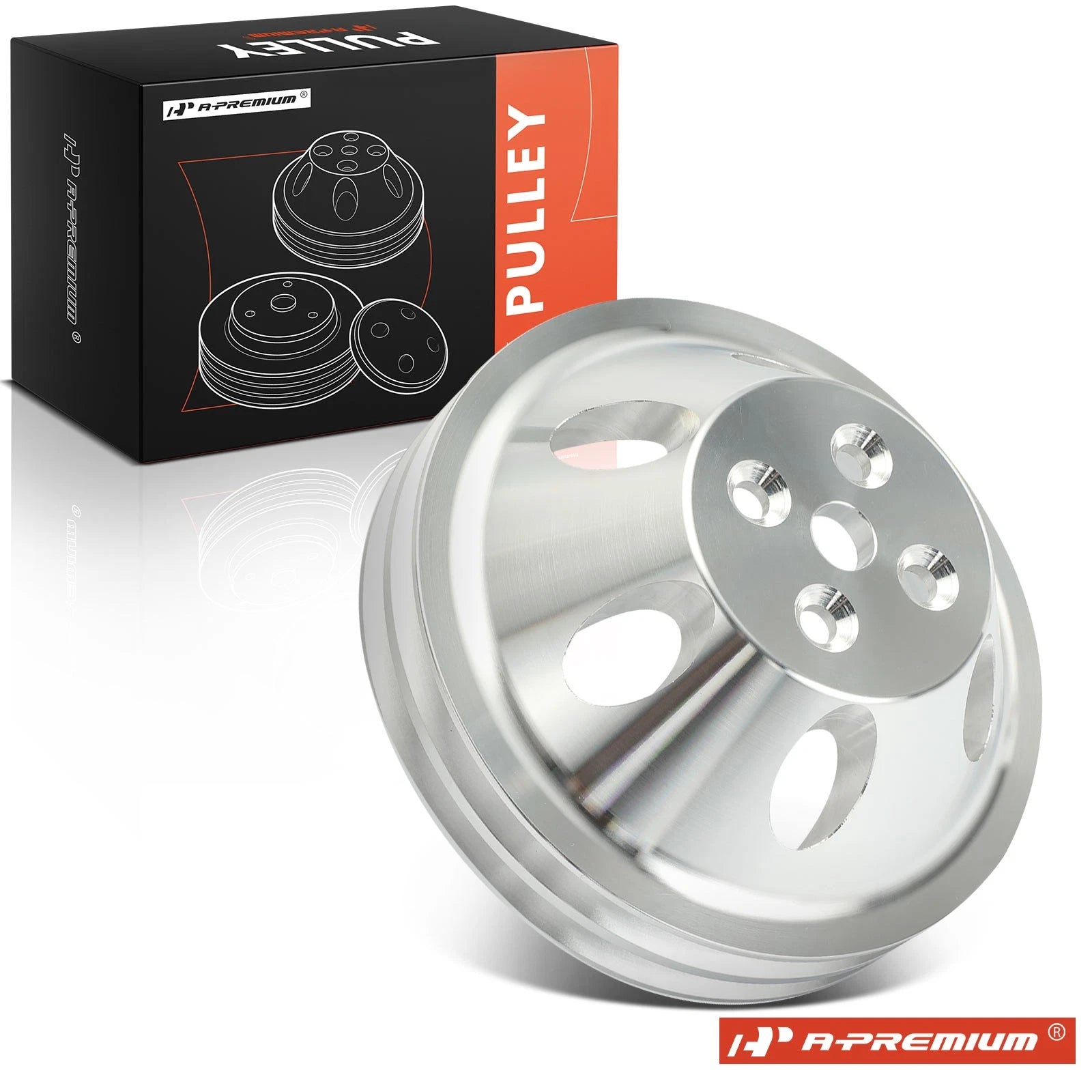 Aluminum Double-Groove Water Pump Pulley for Chevy SBC V8 (1955–1968)
