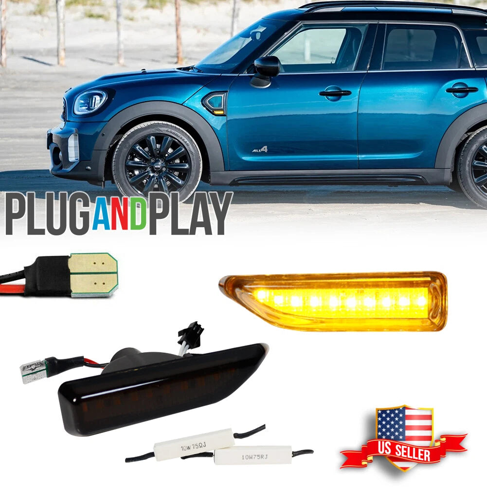 Smoked Lens LED Side Marker Lights for Mini Cooper Countryman (2017–2021)