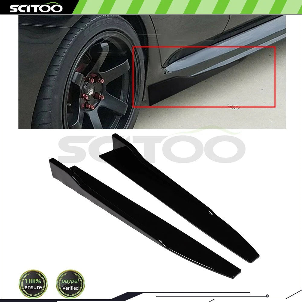 Universal Gloss Black Side Skirt Splitters for Cars (31"x4")