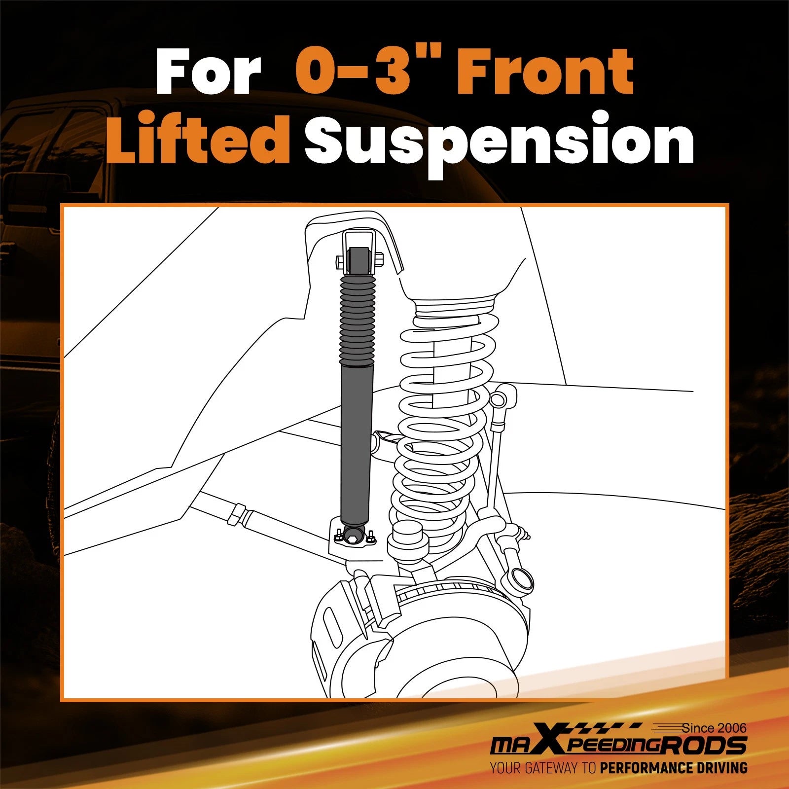 Nitrogen Charged Front Shocks for Silverado Sierra HD (2011-2025) 0-3" Lift