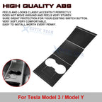 Carbon Fiber Center Console Cup Panel Cover Trim for Tesla Model 3 (2017-2020)