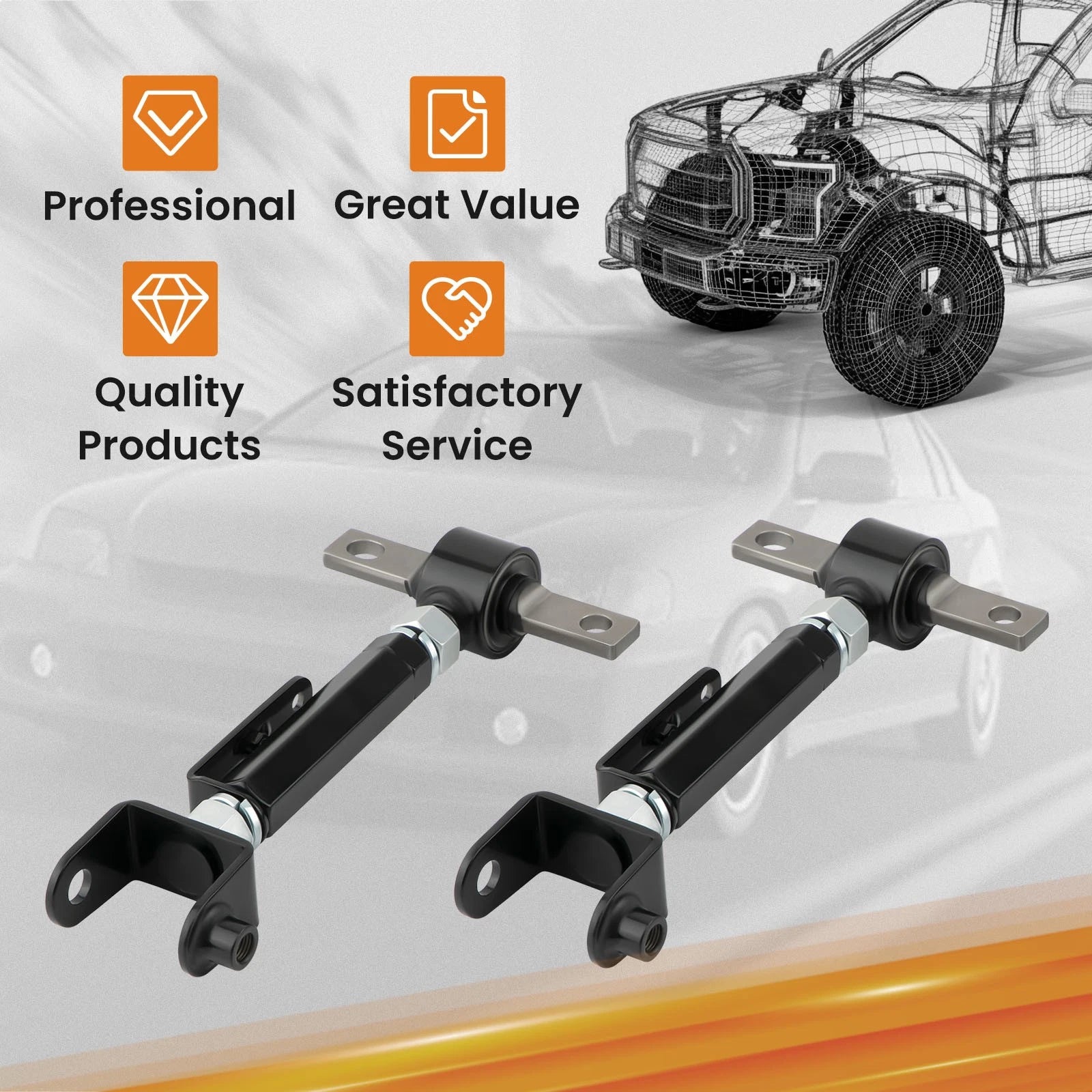 2X Adjustable Rear Camber Arm for Honda Civic SI (2001–2005) Acura RSX (2002–2006)