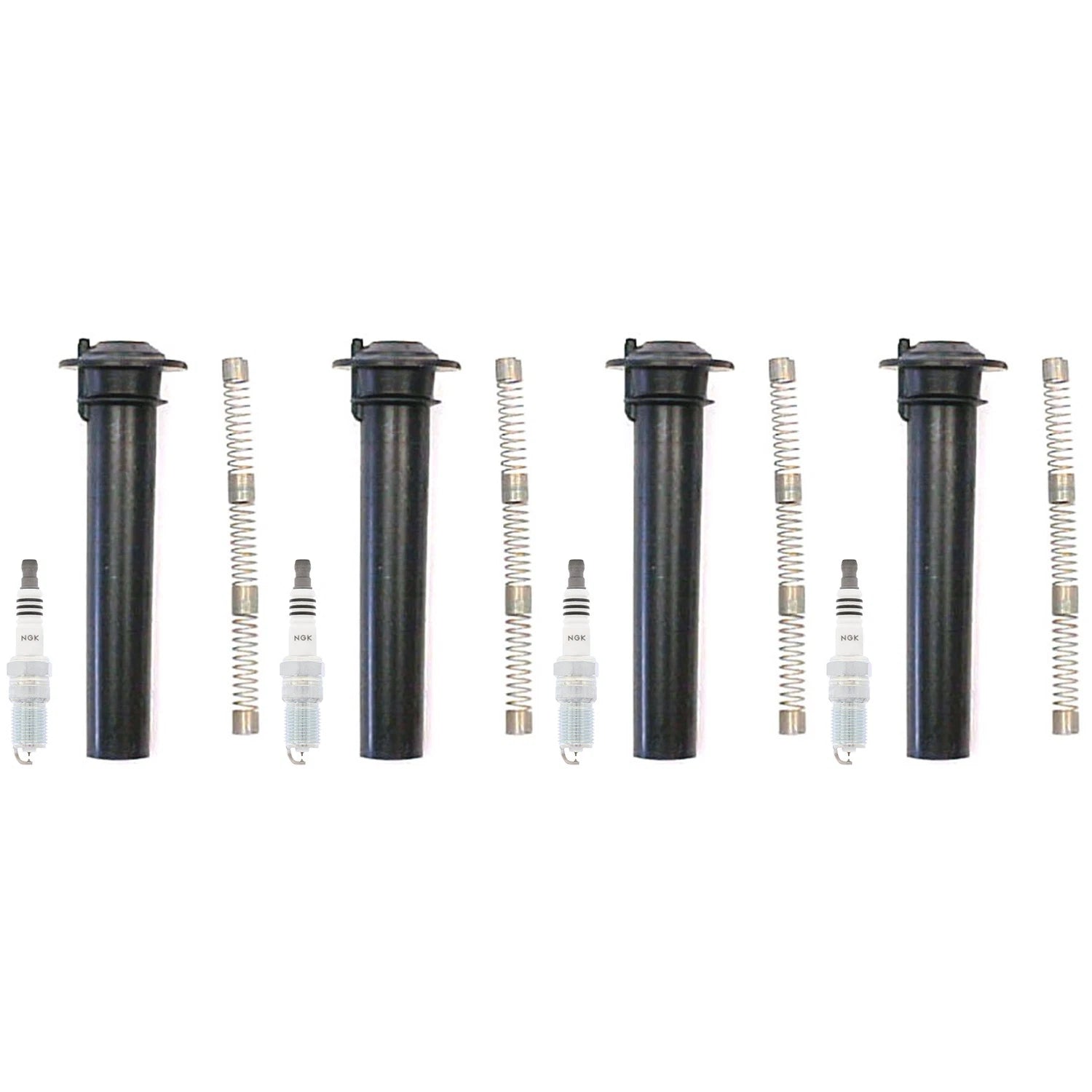Set of 6 NGK Ruthenium HX Spark Plugs & Denso Coil Boot Kit for Escape Montego (2005–2010)
