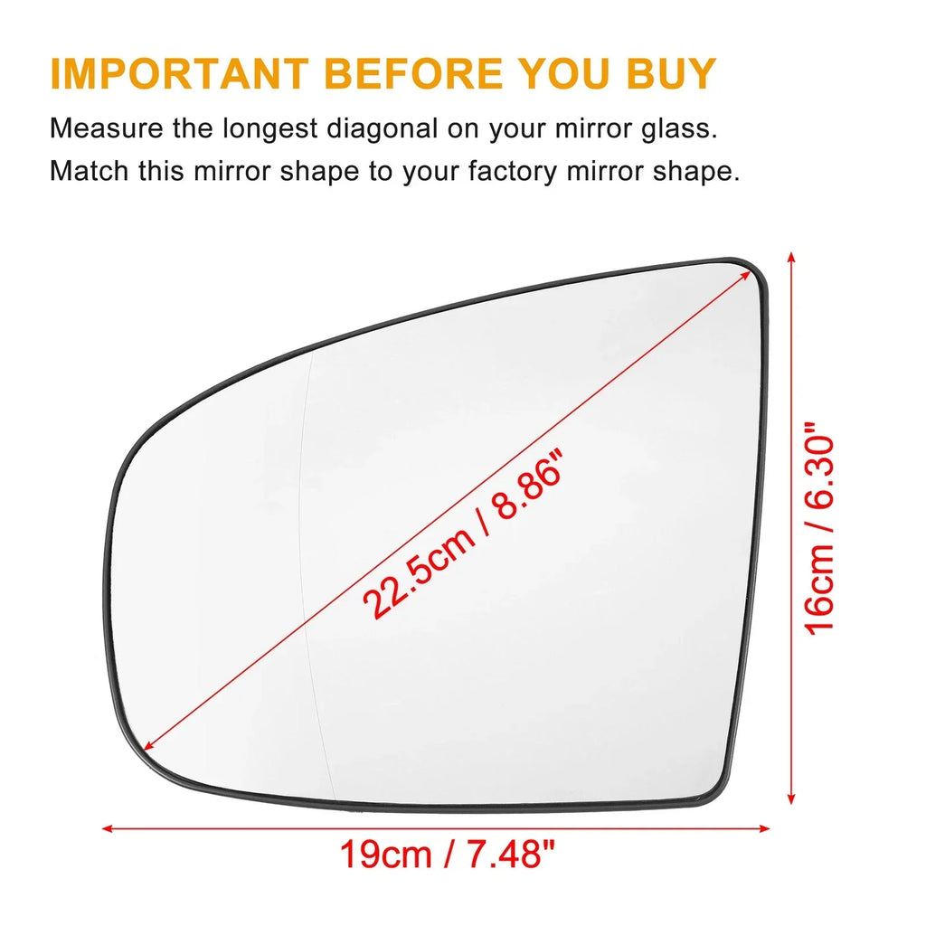 Left Side Heated Mirror Glass Replacement for BMW X5 X6