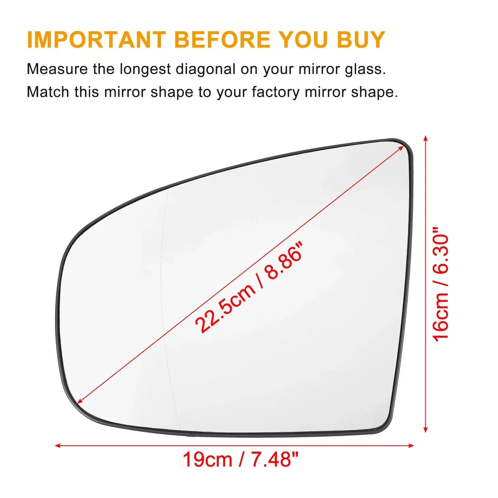 Left Side Heated Mirror Glass Replacement for BMW X5 X6