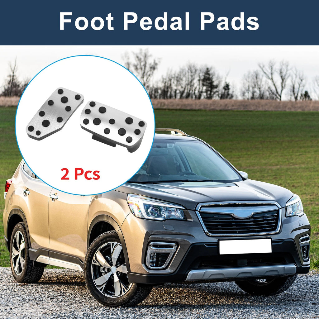 2X Foot Accelerator Pedal Covers for Subaru Forester (2019–2021) Silver Tone