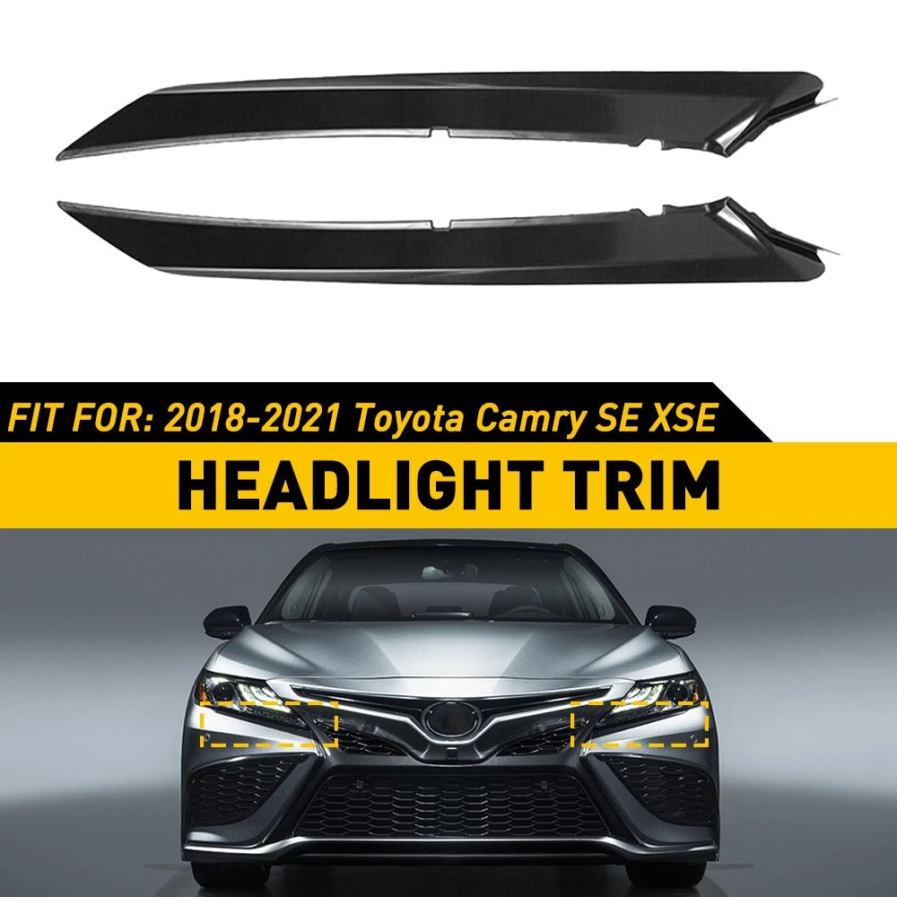 Black Headlight Trim Molding for Toyota Camry (2018–2021)