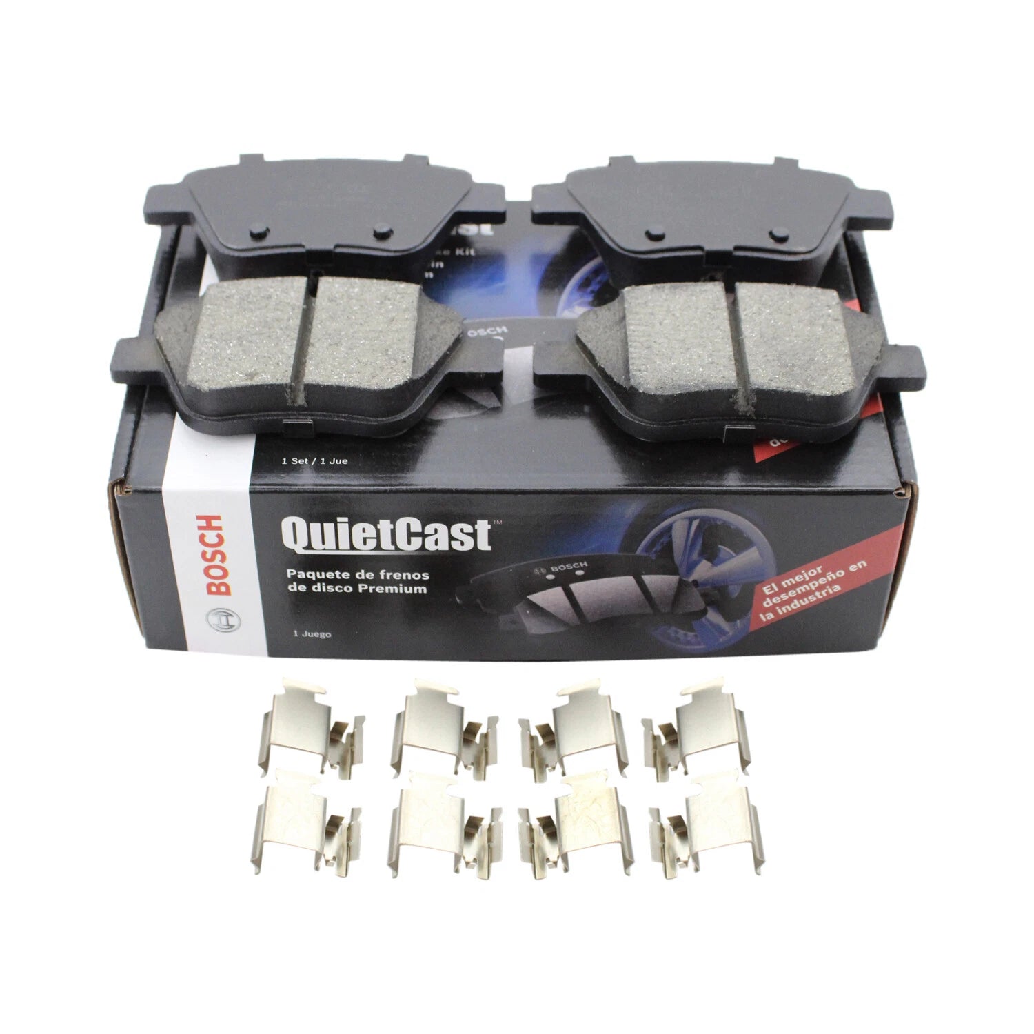 Set of 4 Bosch QuietCast Rear Ceramic Brake Pads for A3 Quattro A4 Eos Golf GTI Passat (2006–2016)