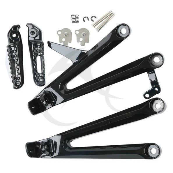 Set of 2 Black Rear Passenger Footrests Foot Pegs for Honda CBR1000RR (2004–2007)