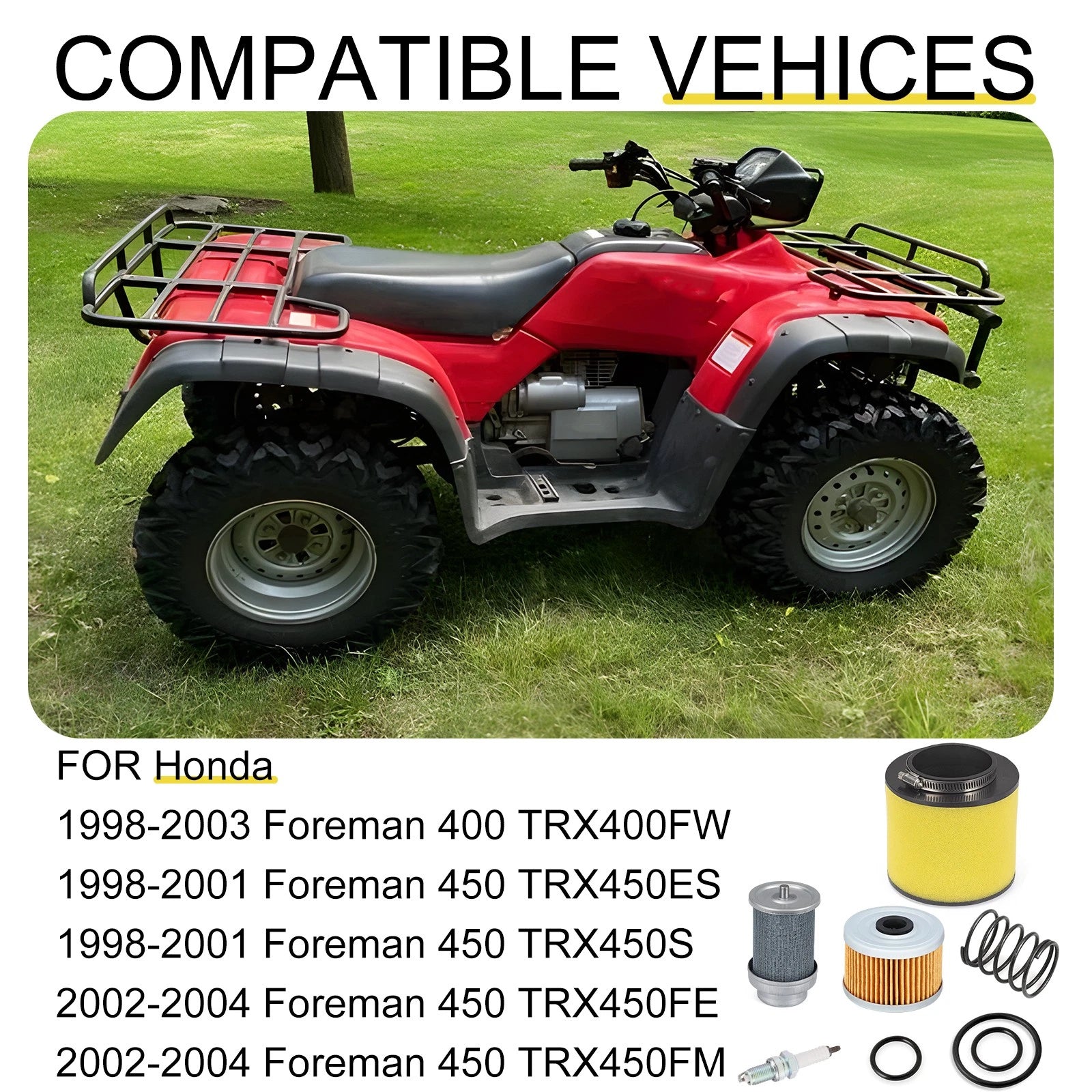 Oil Air Filter + Cleaner Body for Honda Foreman TRX400 TRX450 (2000–2006)