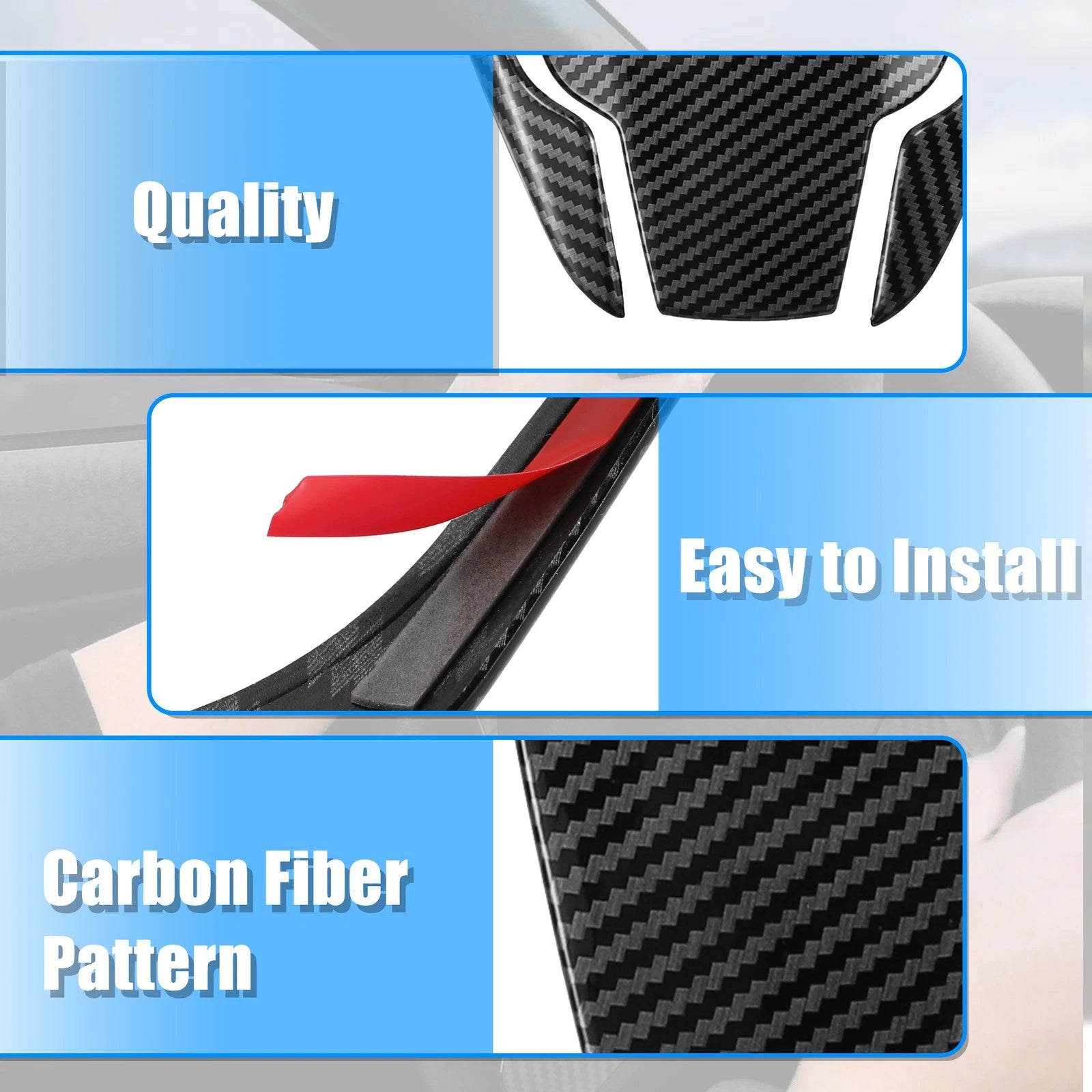 Set of 1 Carbon Fiber Steering Wheel Cover for Honda Civic (2016–2021)
