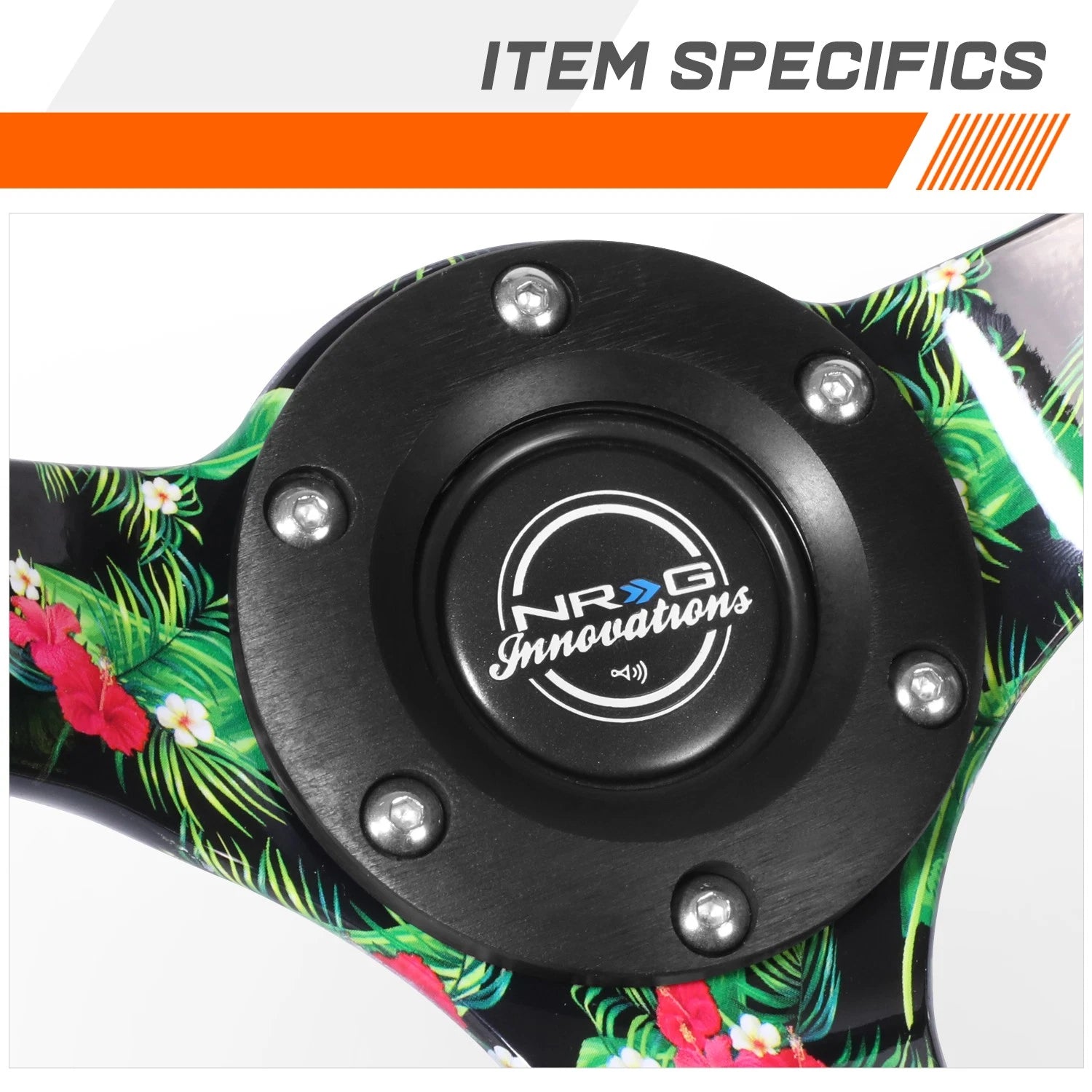 NRG RST-036TROP-R 350mm Leather Wrap Racing Steering Wheel for Universal