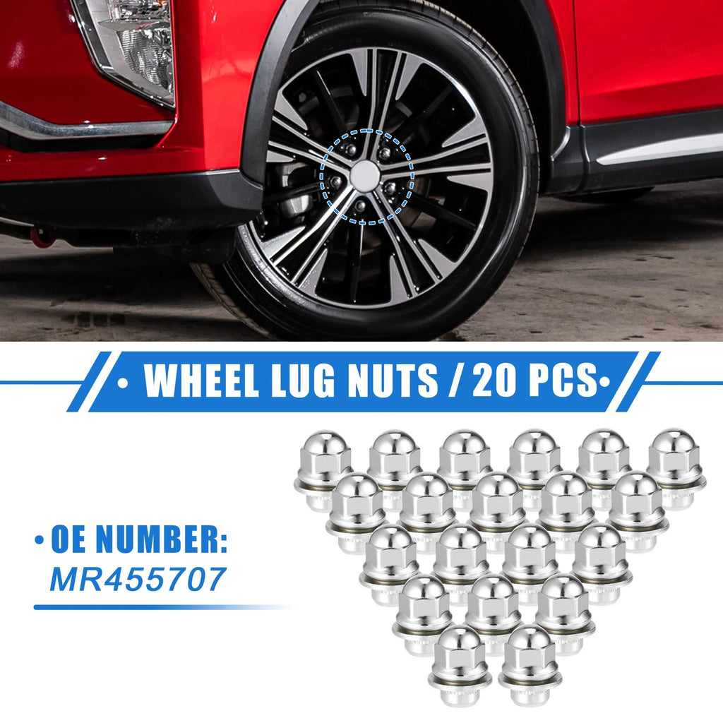 20 Pcs M12x1.5 Wheel Lug Nuts for Mitsubishi Endeavor Outlander (2004–2013)
