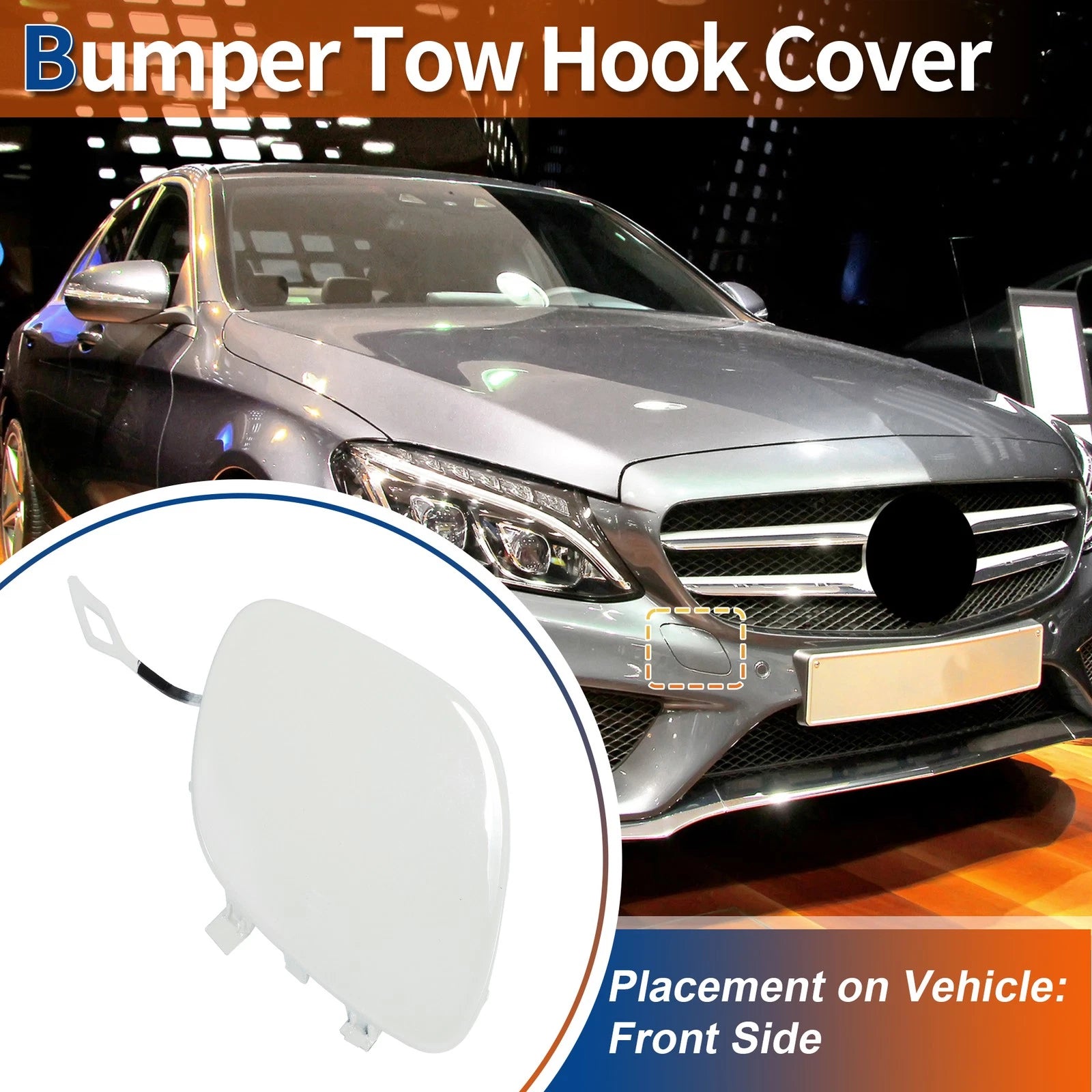 Tow Hook Cover for Mercedes-Benz C43 (2017–2020) No.A2058850024 Polar White