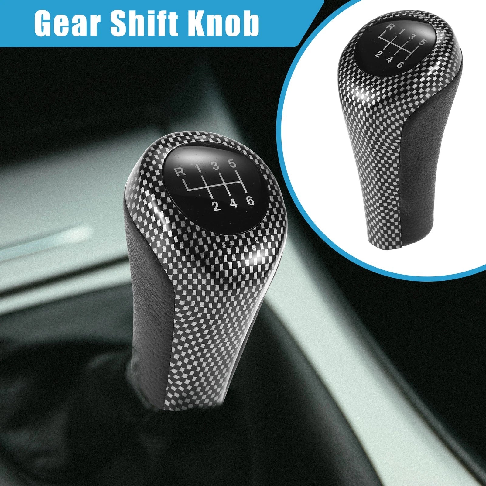 6 Speed Manual Gear Shift Knob for BMW 1 3 5 6 Series (E81) Black Silver Tone