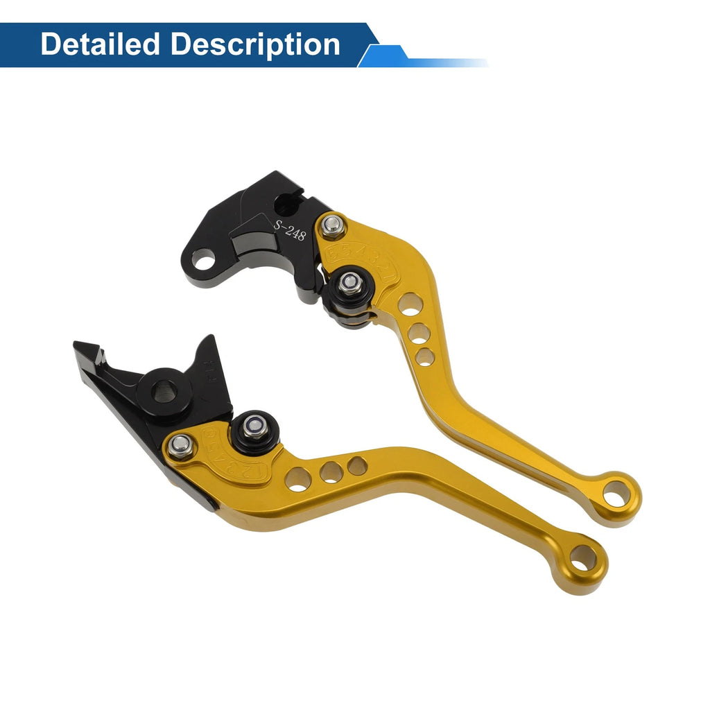 Adjustable Short Brake Clutch Levers for Suzuki GSR750/GSX-S750 (2011–2021) Gold Tone