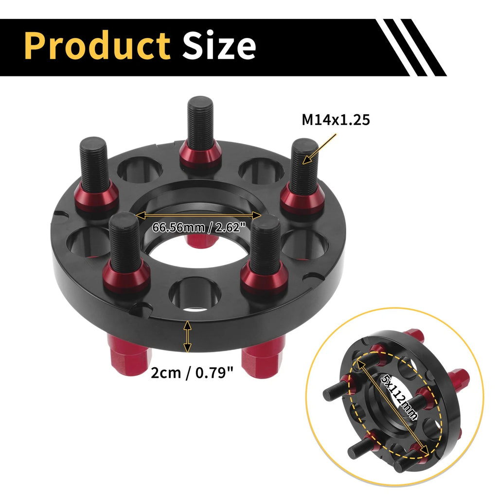 2X 5x112mm Wheel Spacers 66.56mm M14x1.25 for BMW Z4 (2019–2023)