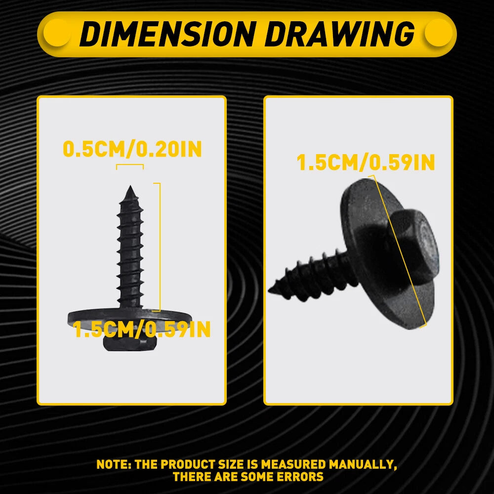 Set of 50 Metal Retainer Clips for Automotive Applications (22mm Length)