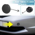 Front Bumper Tow Hook Cover 71104-TF0-000 for Honda Jazz Fit (2008–2010) Matte Black