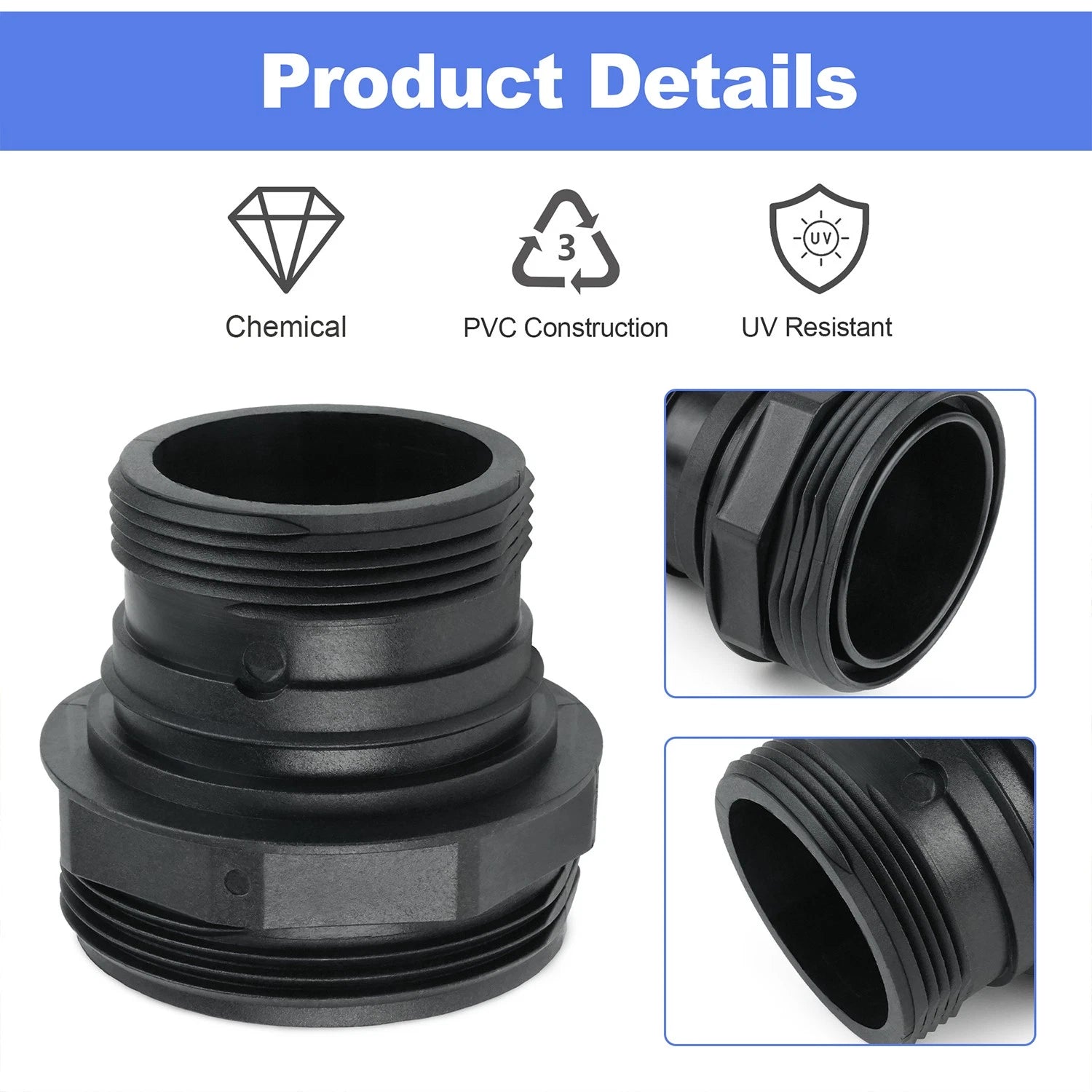 2X 2-1/2" Replacement Bulkhead Fitting CX3035F for Hayward SwimClear C2030